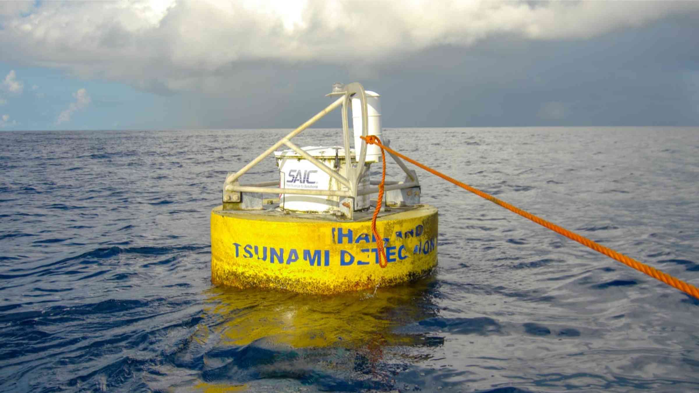 Tsunami detection buoy floats in the Andaman sea, India (2018)