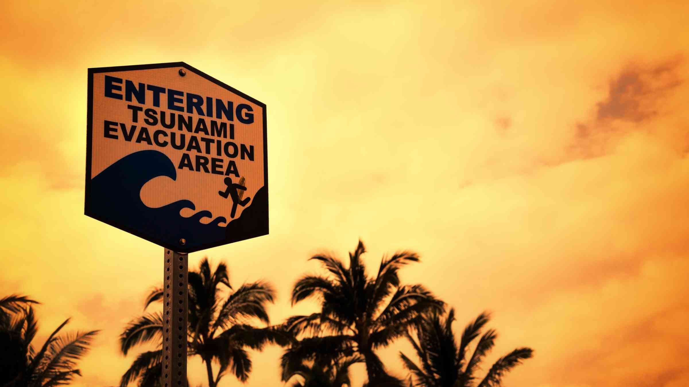 Tsunami warning sign