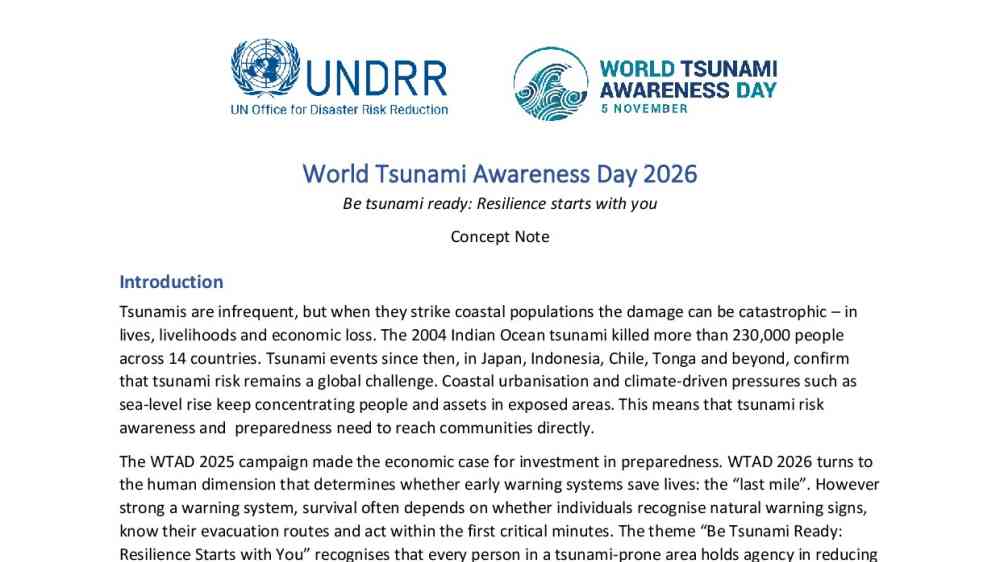 World Tsunami Awareness Day 2026: Resilience starts with you  thumbnail